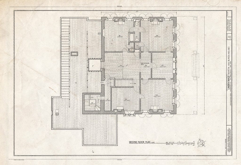 Blueprint HABS NY,11-KINHO.V,1- (Sheet 4 of 27) - Lindenwald, 1013 Old Post Road, Kinderhook, Columbia County, NY