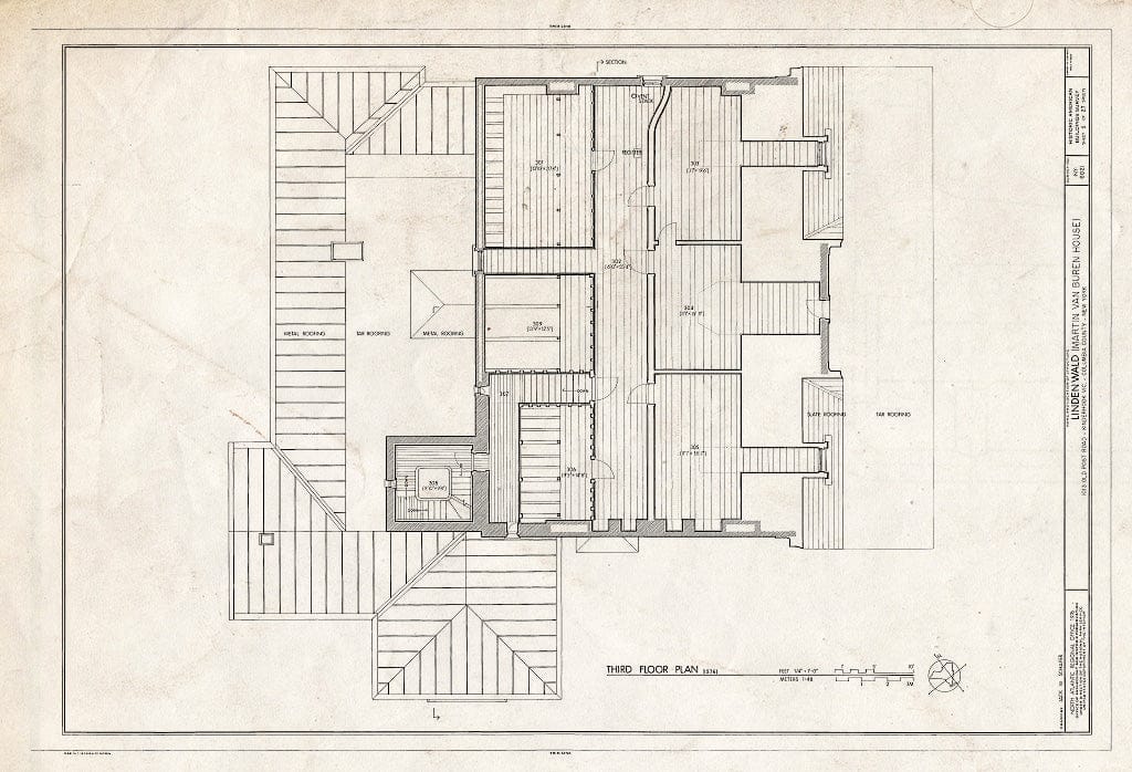 Blueprint HABS NY,11-KINHO.V,1- (Sheet 5 of 27) - Lindenwald, 1013 Old Post Road, Kinderhook, Columbia County, NY