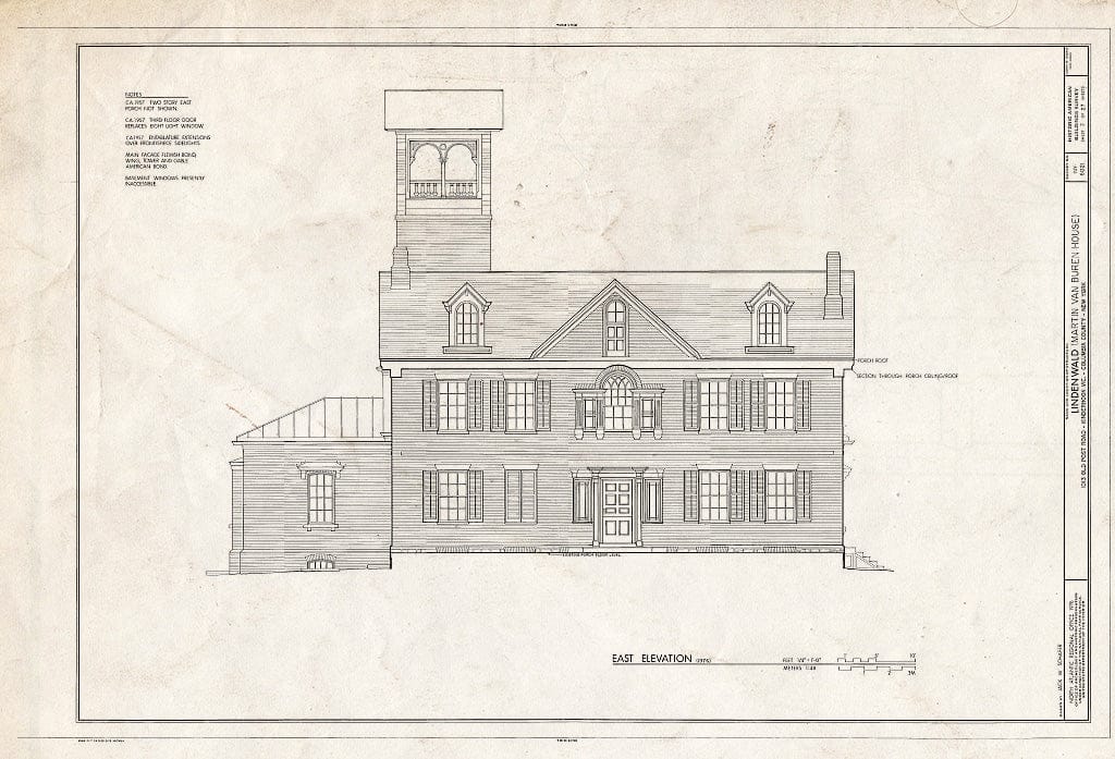 Blueprint HABS NY,11-KINHO.V,1- (Sheet 7 of 27) - Lindenwald, 1013 Old Post Road, Kinderhook, Columbia County, NY