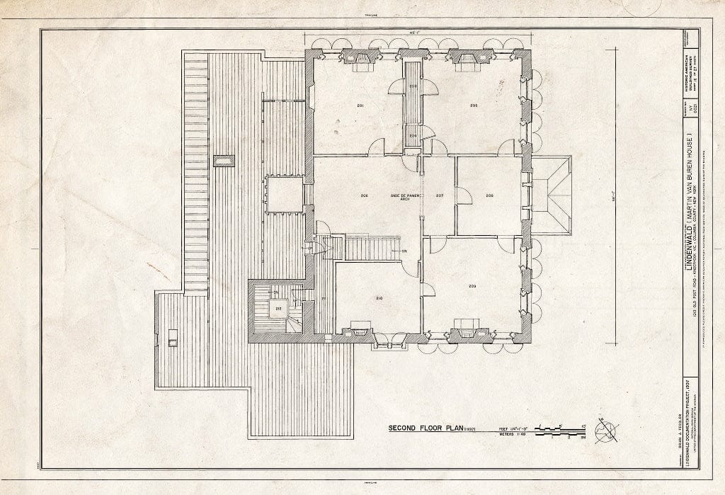 Blueprint HABS NY,11-KINHO.V,1- (Sheet 16 of 27) - Lindenwald, 1013 Old Post Road, Kinderhook, Columbia County, NY