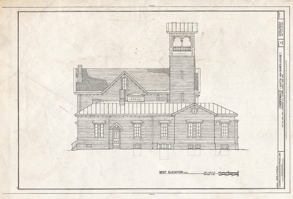 Blueprint HABS NY,11-KINHO.V,1- (Sheet 21 of 27) - Lindenwald, 1013 Old Post Road, Kinderhook, Columbia County, NY