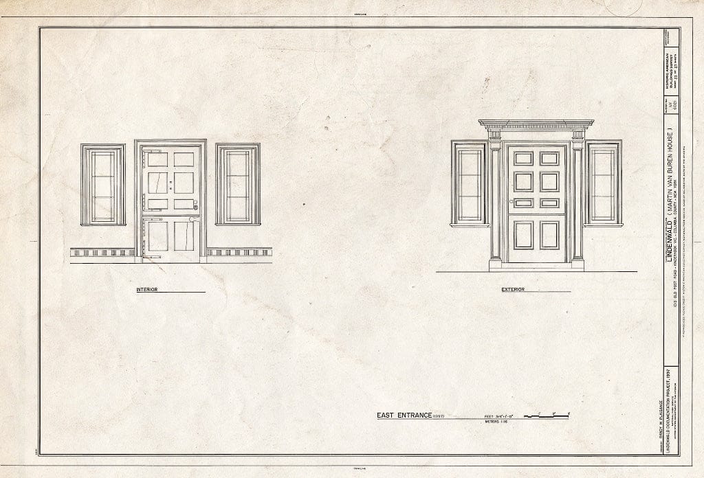 Blueprint HABS NY,11-KINHO.V,1- (Sheet 23 of 27) - Lindenwald, 1013 Old Post Road, Kinderhook, Columbia County, NY