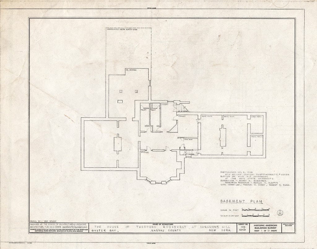 Blueprint HABS NY,30-OYSTB,2- (Sheet 1 of 13) - Sagamore Hill, Oyster Bay, Nassau County, NY