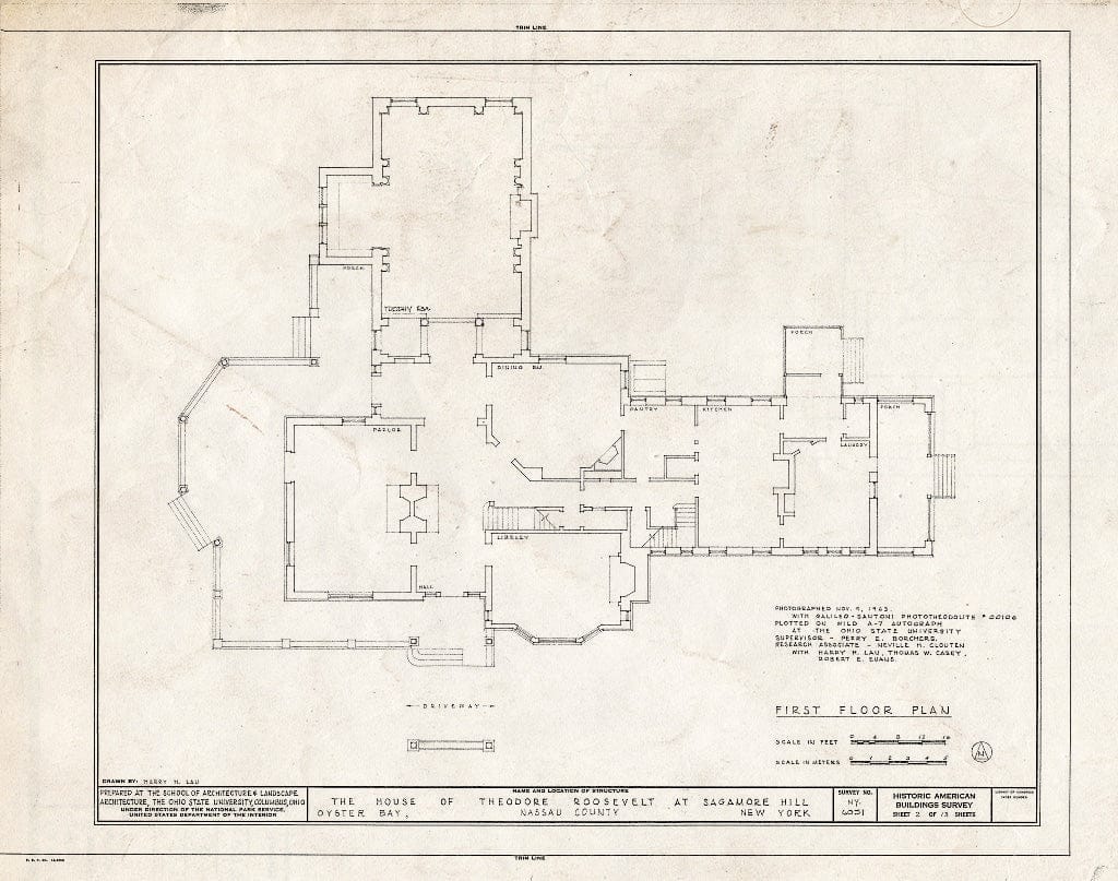 Blueprint HABS NY,30-OYSTB,2- (Sheet 2 of 13) - Sagamore Hill, Oyster Bay, Nassau County, NY