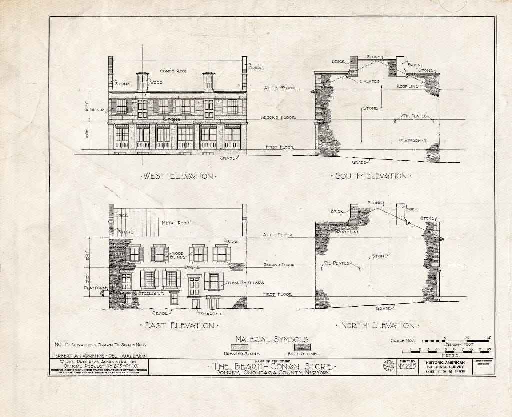 Blueprint HABS NY,34-Pomp,3- (Sheet 2 of 6) - Beard-Conan Store, Pompey, Onondaga County, NY