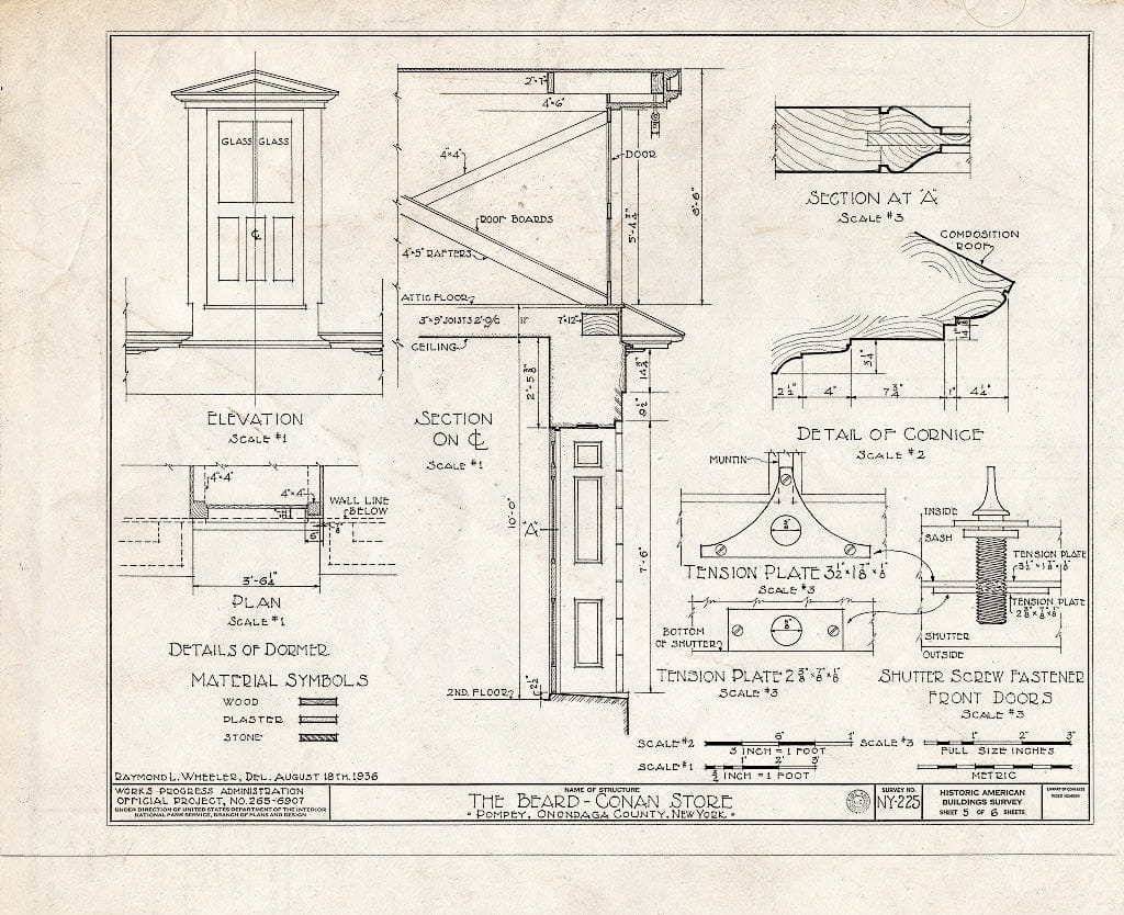 Blueprint HABS NY,34-Pomp,3- (Sheet 5 of 6) - Beard-Conan Store, Pompey, Onondaga County, NY