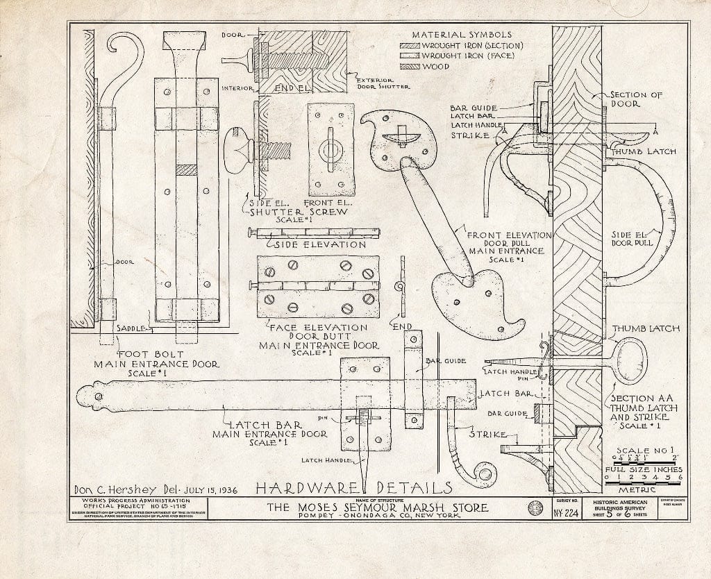 Blueprint HABS NY,34-Pomp,2- (Sheet 5 of 6) - Moses Seymour Marsh Store, Pompey, Onondaga County, NY