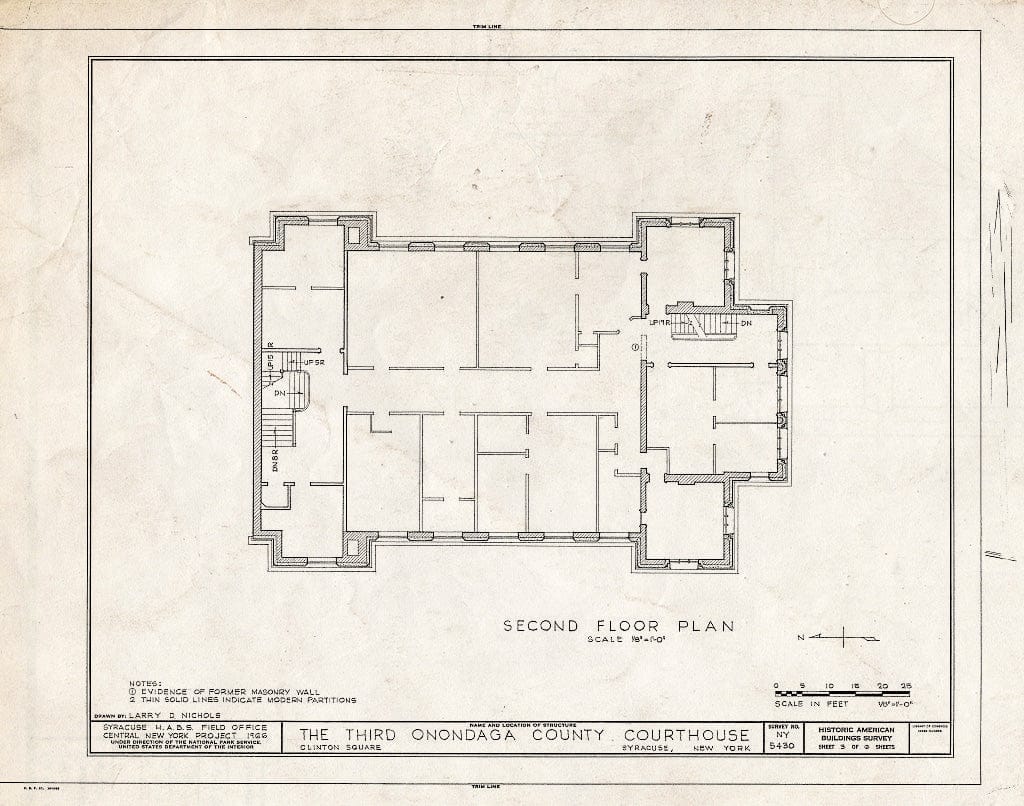 Blueprint HABS NY,34-SYRA,13- (Sheet 3 of 6) - Old Onondaga County Courthouse, Clinton Square, Syracuse, Onondaga County, NY