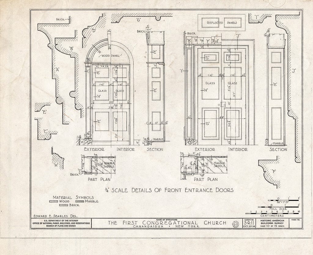 Blueprint HABS NY,35-Canda,5- (Sheet 10 of 15) - First Congregational Church, North Main Street, Canandaigua, Ontario County, NY
