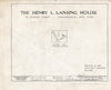 Blueprint HABS NY,35-Canda,6- (Sheet 0 of 8) - Henry Lansing House, 72 East Gibson Street, Canandaigua, Ontario County, NY