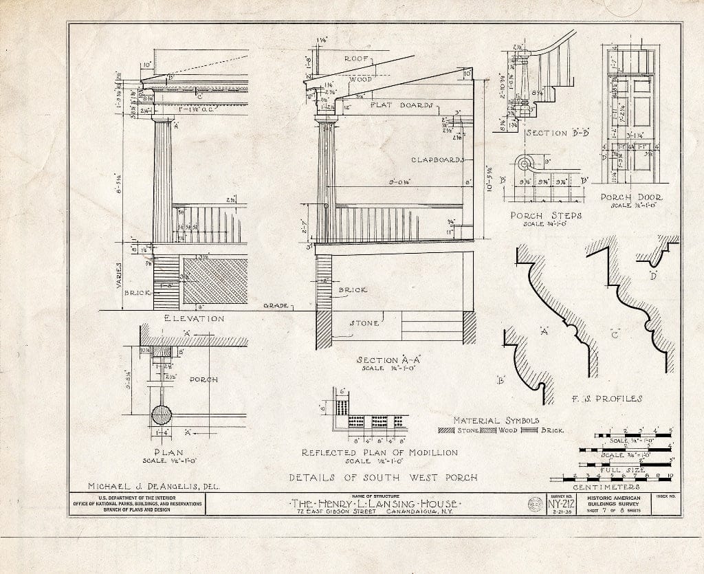 Blueprint HABS NY,35-Canda,6- (Sheet 7 of 8) - Henry Lansing House, 72 East Gibson Street, Canandaigua, Ontario County, NY