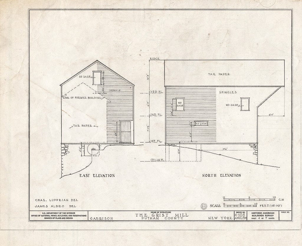 Blueprint HABS NY,40-GARI,2- (Sheet 4 of 7) - Grist Mill, Manitou Road, Garrison, Putnam County, NY