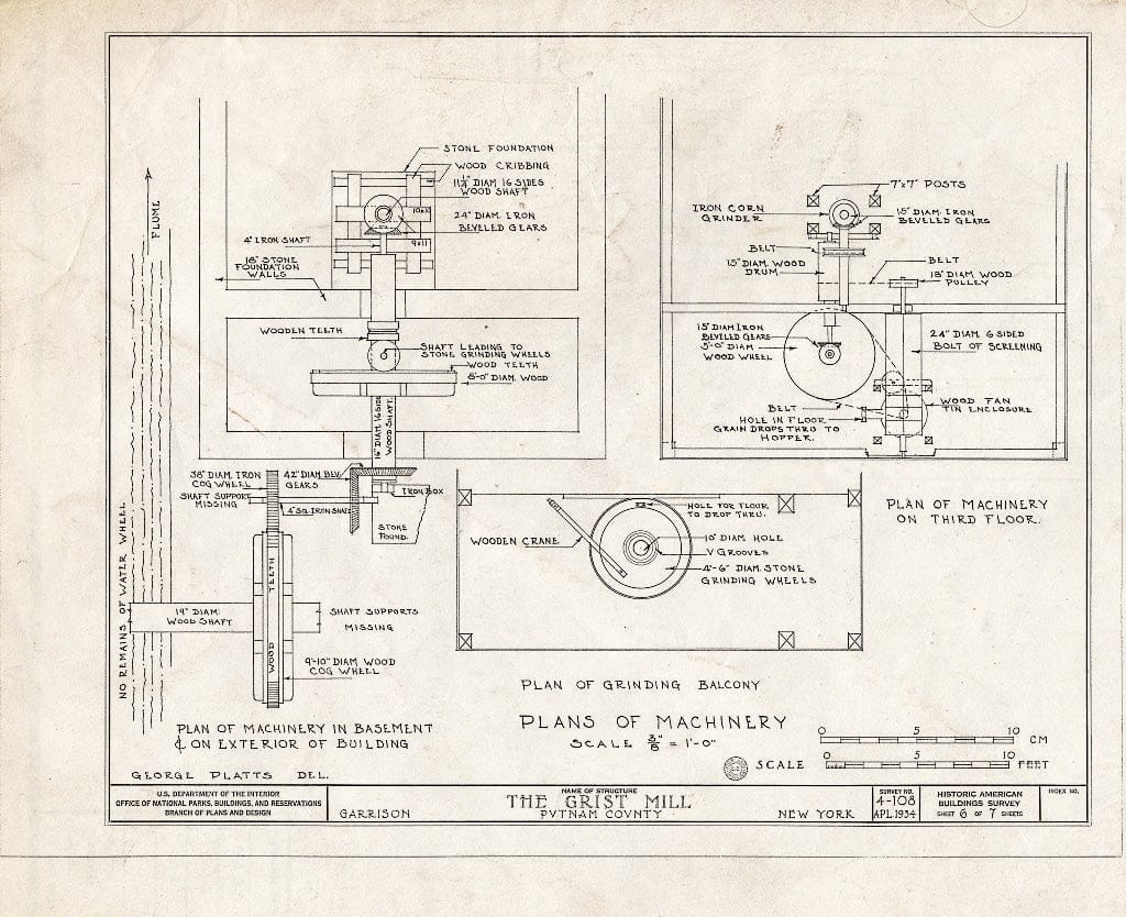 Blueprint HABS NY,40-GARI,2- (Sheet 6 of 7) - Grist Mill, Manitou Road, Garrison, Putnam County, NY