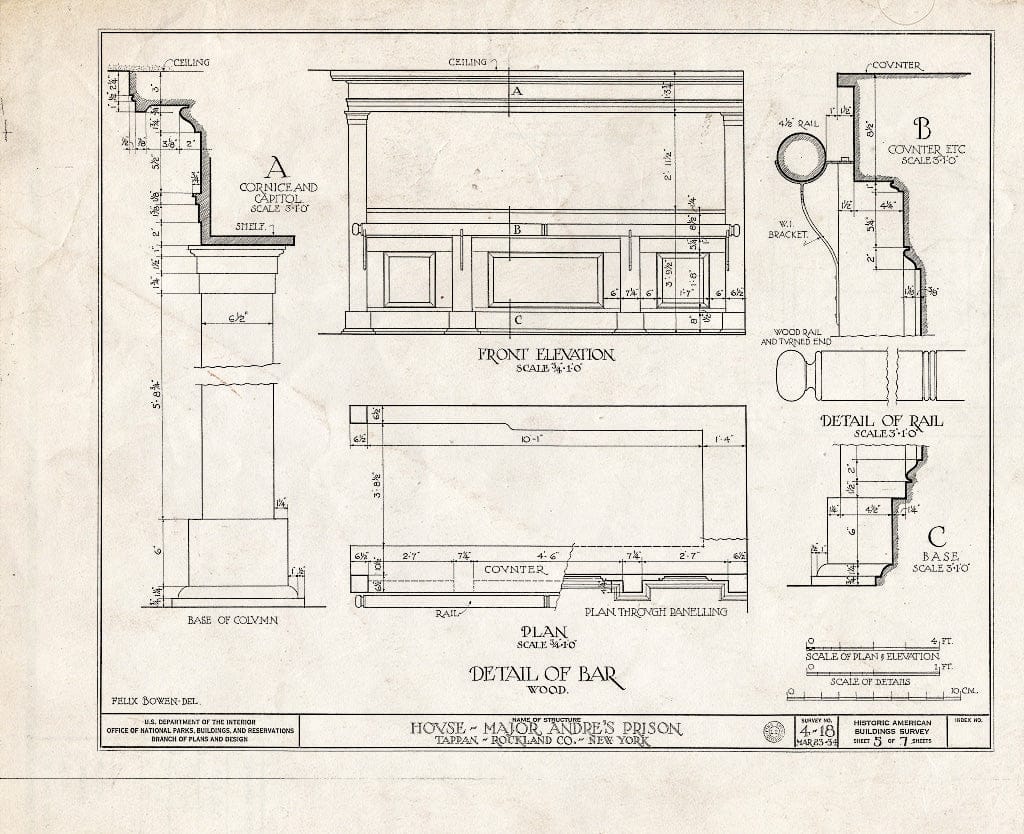 Blueprint HABS NY,44-TAP,1- (Sheet 5 of 7) - Major Andre House (Prison), Main Street, Tappan, Rockland County, NY