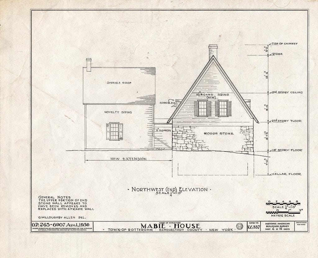 Blueprint HABS NY,47-ROTJ,1- (Sheet 4 of 16) - Jan Mabie House, River Road (State Route 55), Rotterdam Junction, Schenectady County, NY