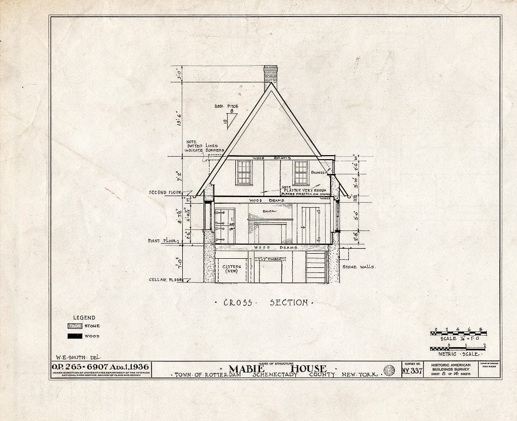Blueprint HABS NY,47-ROTJ,1- (Sheet 8 of 16) - Jan Mabie House, River Road (State Route 55), Rotterdam Junction, Schenectady County, NY