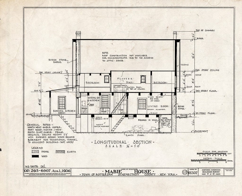 Blueprint HABS NY,47-ROTJ,1- (Sheet 9 of 16) - Jan Mabie House, River Road (State Route 55), Rotterdam Junction, Schenectady County, NY