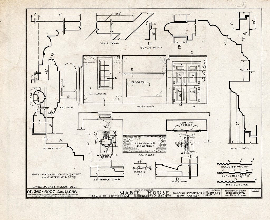 Blueprint HABS NY,47-ROTJ,1- (Sheet 15 of 16) - Jan Mabie House, River Road (State Route 55), Rotterdam Junction, Schenectady County, NY