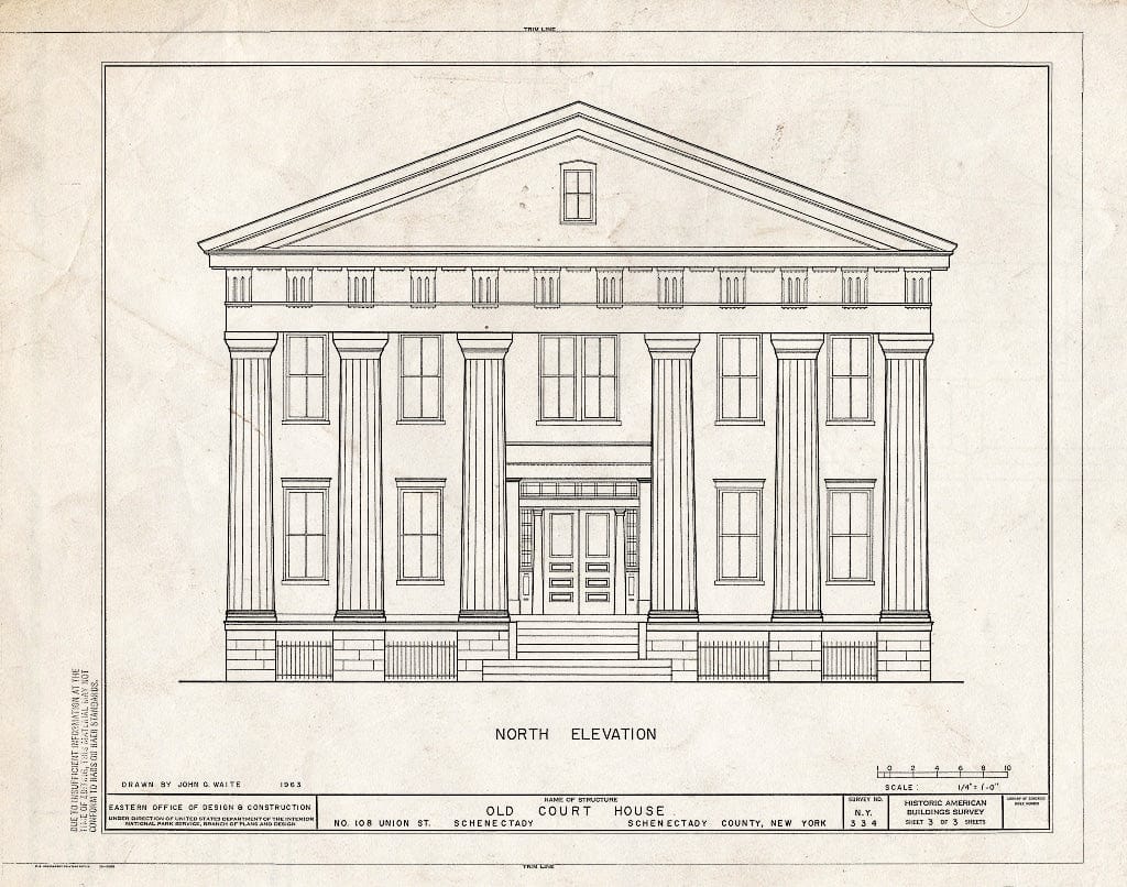 Blueprint HABS NY,47-SCHE,4- (Sheet 3 of 3) - Schenectady County Courthouse, 108 Union Street, Schenectady, Schenectady County, NY
