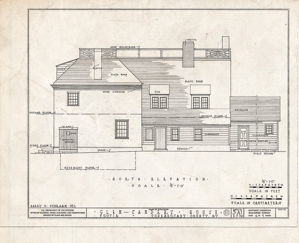 Blueprint HABS NY,47-SCOT,1- (Sheet 6 of 9) - Glen-Sanders House, 2 Sanders Avenue, Scotia, Schenectady County, NY