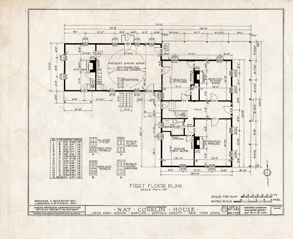 Blueprint HABS NY,52-BAB,1- (Sheet 4 of 12) - NAT Conklin House, 280 Deer Park Avenue, Babylon, Suffolk County, NY